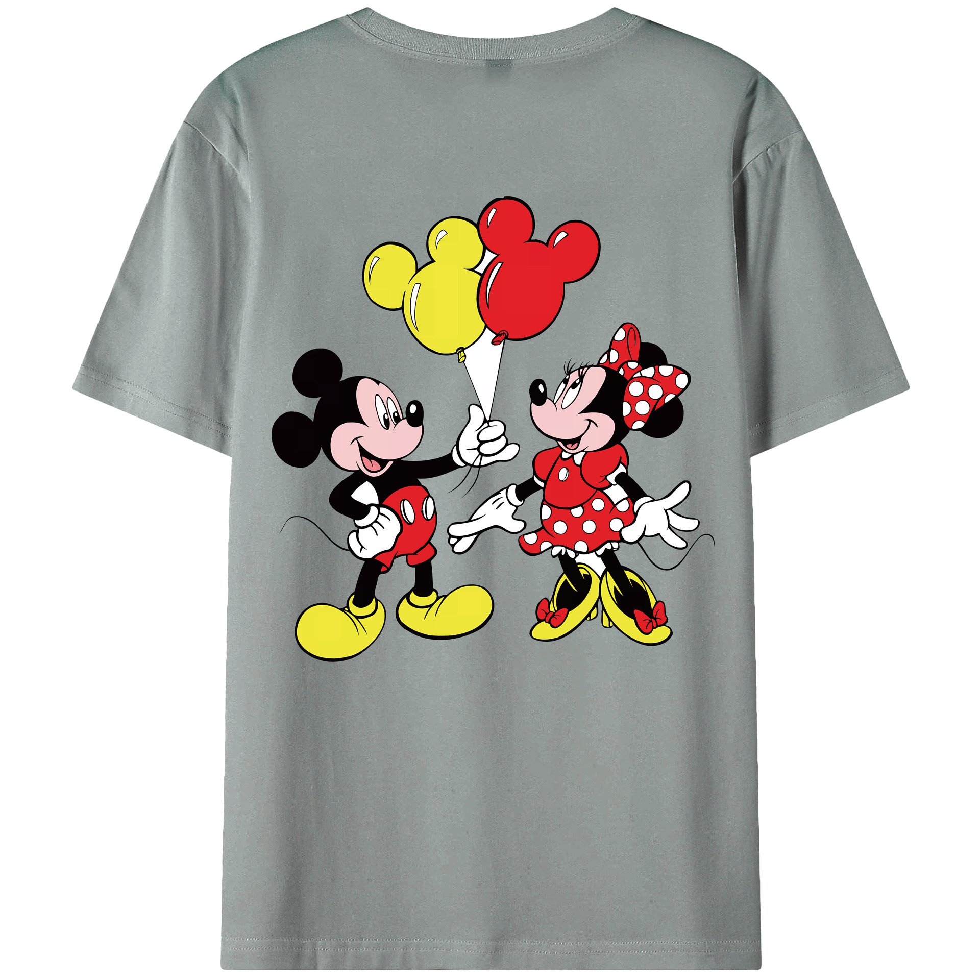 （画像用） ミッキーマウス Mickey Mouse 綿100％ メンズ半袖Tシャツ（バックプリント） 通気性